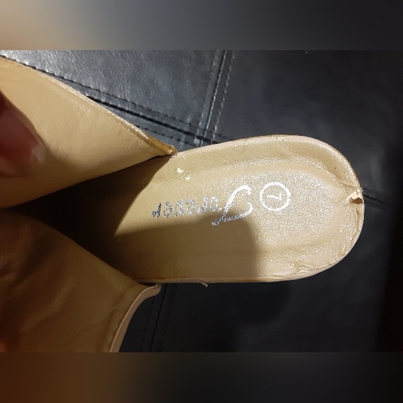 Forever Women's Tan Floral Embroidered Peep Toe Platform Highheel Slingback 7 - Picture 7 of 9